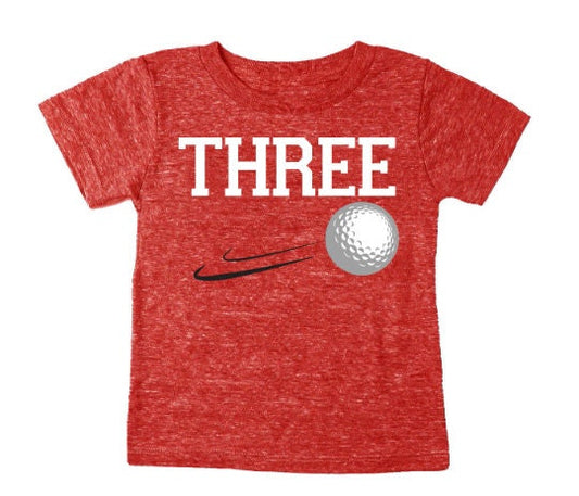 3rd Birthday 'Three' Golf Tri Blend T-Shirt
