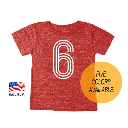 6th Birthday '6' Tri Blend T-Shirt