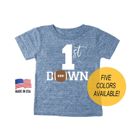 1st Birthday '1st Down' Football Tri Blend T-Shirt
