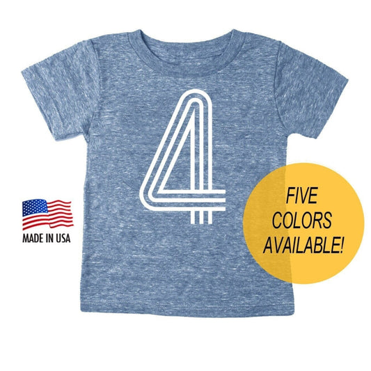 4th Birthday '4' Tri blend T-Shirt