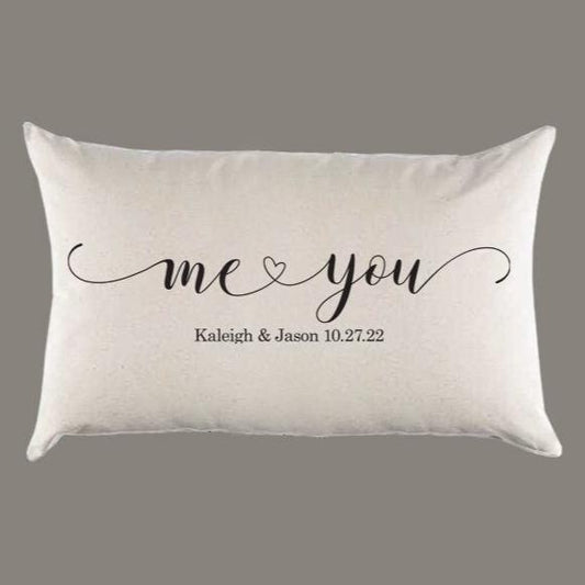 Personalized 'me {heart} you' Canvas Pillow or Pillow Cover