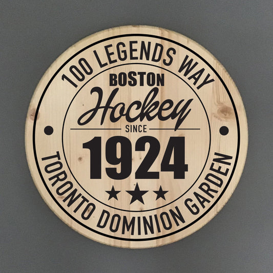 Boston Bruins Hockey | Toronto Dominion Garden Address Solid Pine Wood Sign