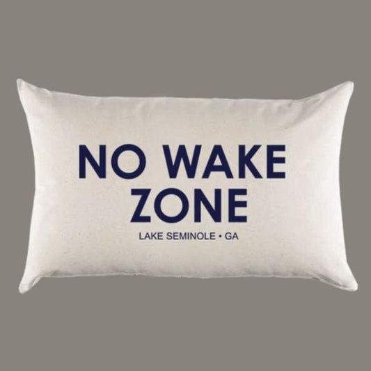 Personalized 'No Wake Zone' Canvas Pillow or Pillow Cover