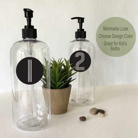 32 ounce Clear Plastic Numbered Dispenser Bottle