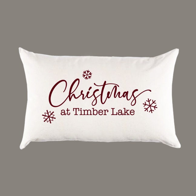 Custom 'Christmas at Lake' Canvas Pillow or Pillow Cover