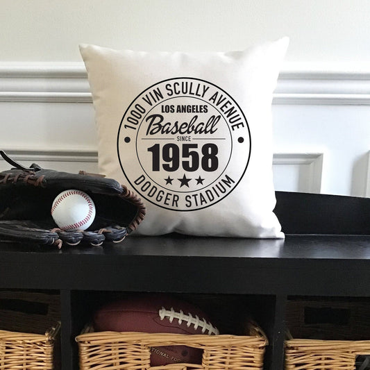 Los Angeles Dodgers Baseball | Dodger Stadium Address Canvas Pillow or Pillow Cover