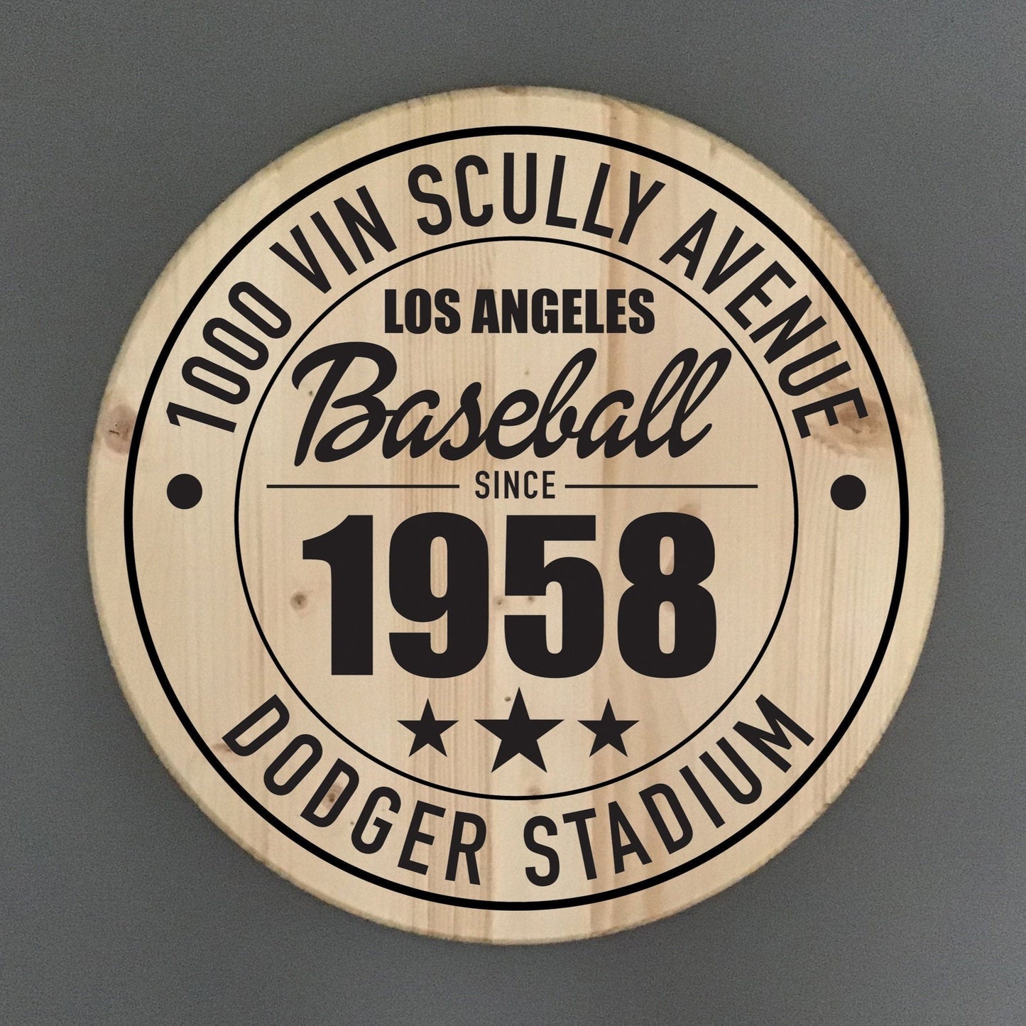 Los Angeles Dodgers Baseball | Dodger Stadium Address Solid Pine Wood Sign