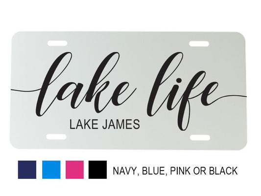 Personalized Lake Life Aluminum Mirrored License Plate  - 6 inch x 12 inch - Car Plate