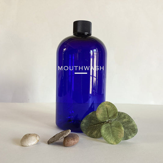 16 ounce Cobalt Blue Screw-on Top Plastic Mouthwash Bottle
