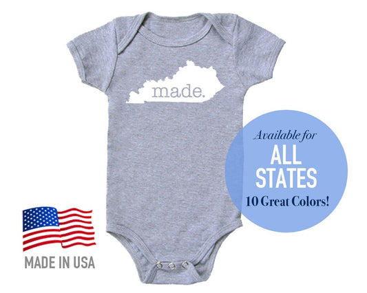 All States 'made.' Cotton Baby One Piece Bodysuit - Infant Girl and Boy Gift | Unisex Baby Clothing | Grandparent Announcement