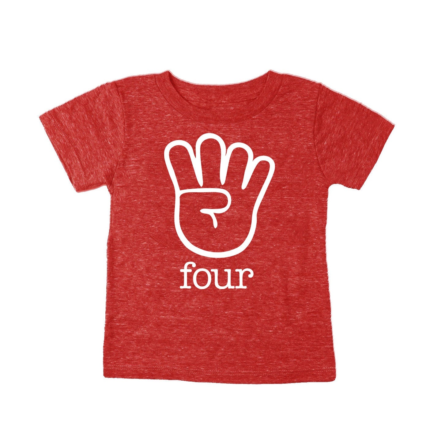 4th Birthday Four Fingers Tri-blend T-shirt