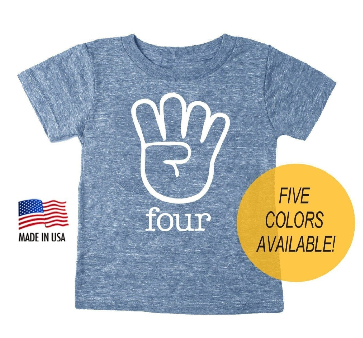 4th Birthday Four Fingers Tri-blend T-shirt
