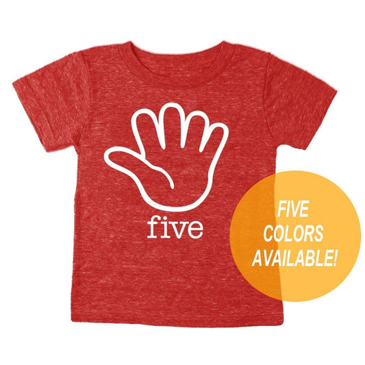 5th Birthday Five Fingers Tri-blend T-shirt