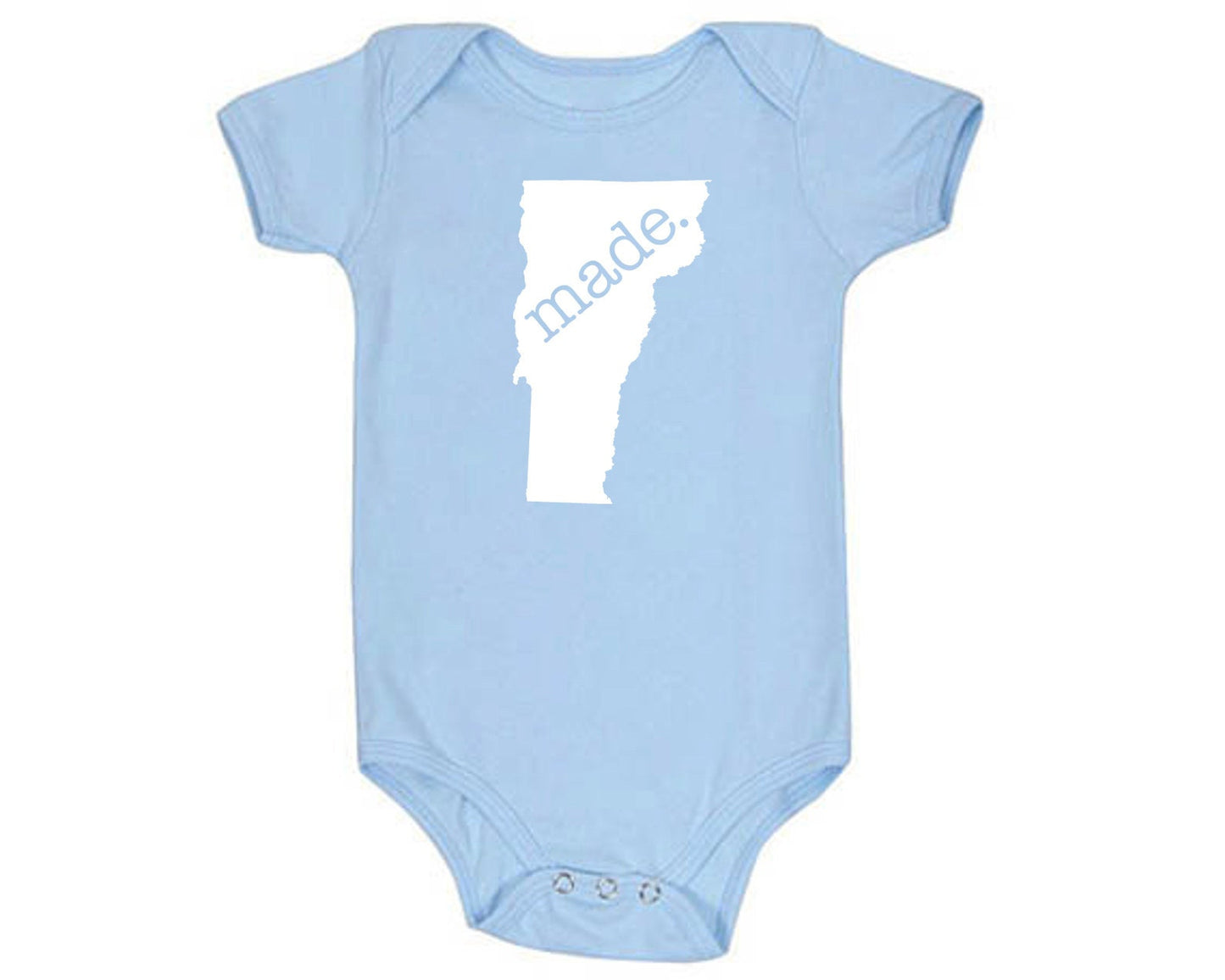 Vermont 'Made.' Cotton One Piece Bodysuit - Infant Girl and Boy Gift American Made Baby Clothing