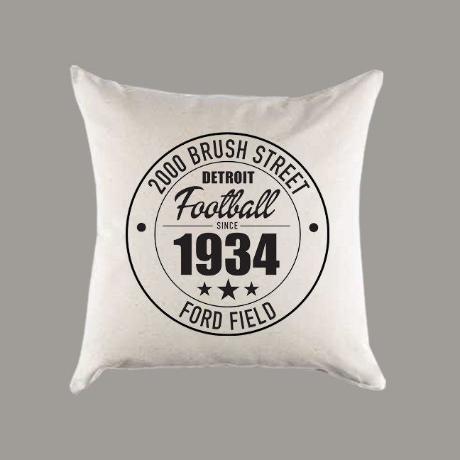 Detroit Lions Football| Ford Field Address Canvas Pillow or Pillow Cover