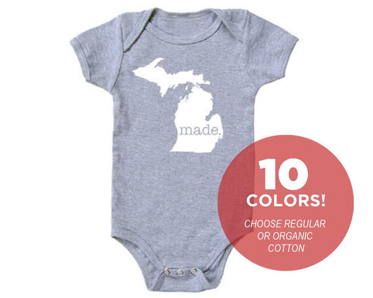Michigan 'Made.' Cotton One Piece Bodysuit