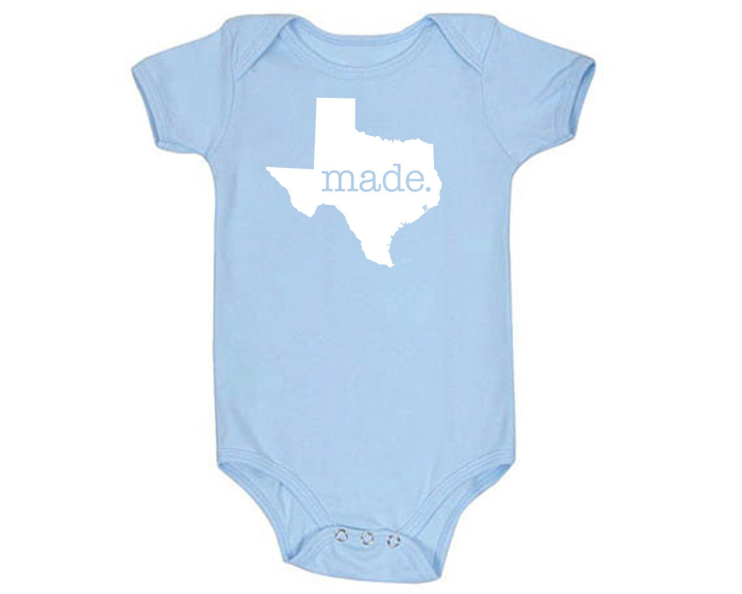 Texas 'Made.' Cotton One Piece Bodysuit - Infant Girl and Boy Gift American Made Baby Clothing
