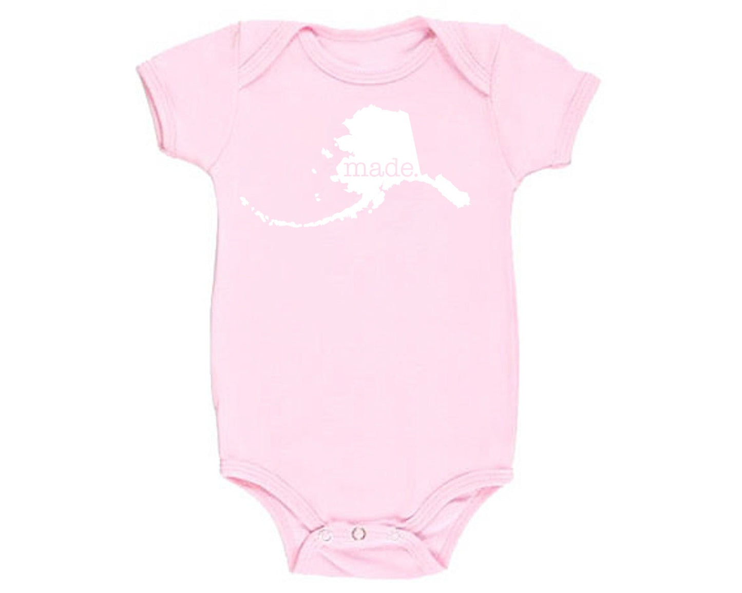 Alaska 'Made.' Cotton One Piece Bodysuit - Infant Girl and Boy Gift American Made Baby Clothing