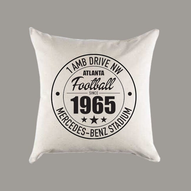 Atlanta Falcons Football | Mercedes-Benz Stadium Address 16" or 18" Canvas Pillow or Pillow Cover