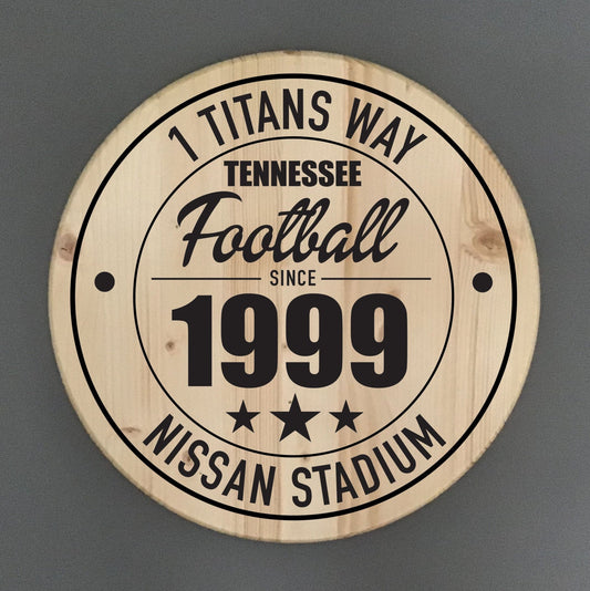 Tennessee Football | Nissan Stadium Address Solid Pine Wood Sign
