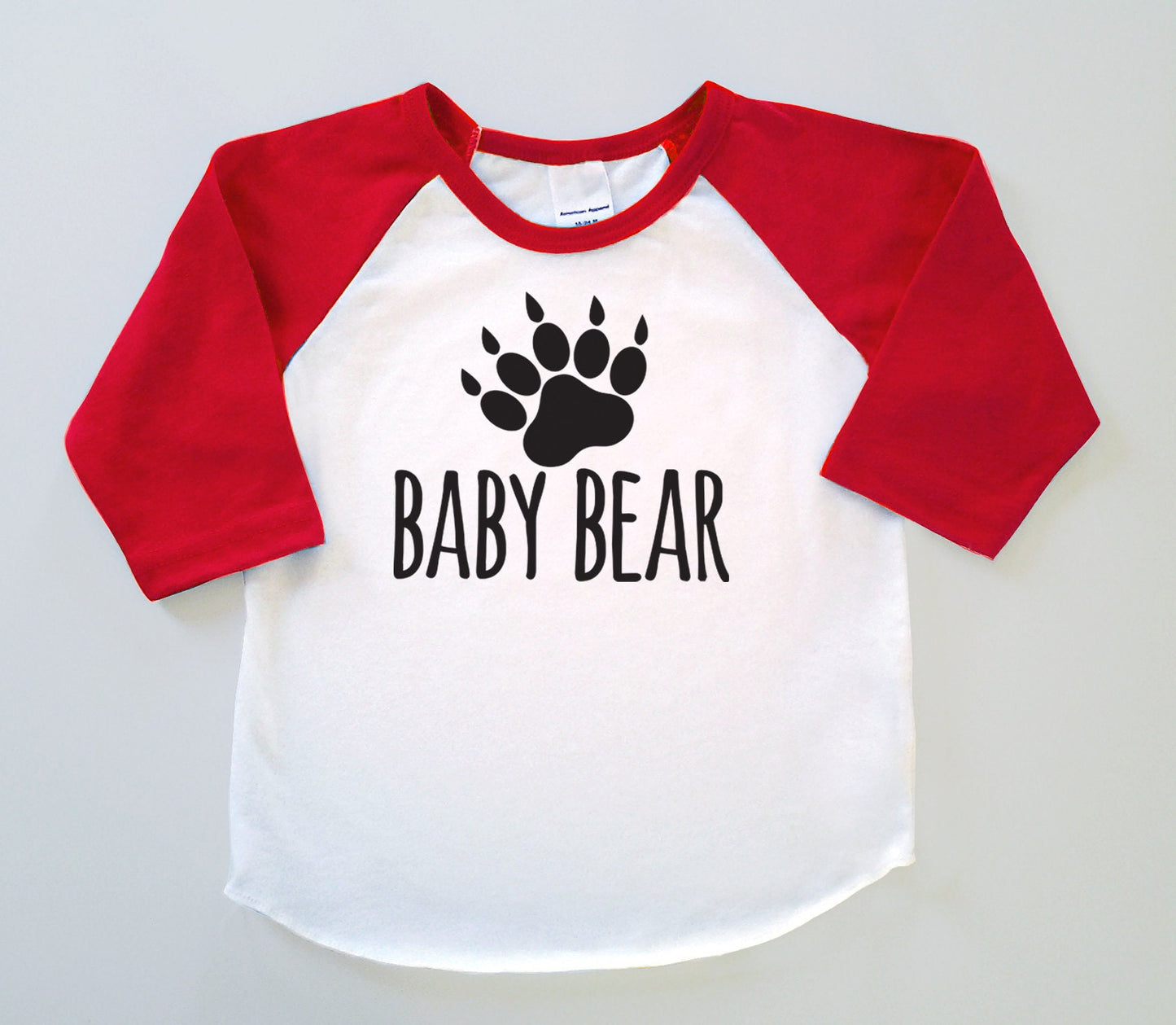 Infant 'Baby Bear' Baseball Jersey  -  Baby Shower or New Baby Gift Poly Cotton 3/4 Sleeve Baseball Shirt