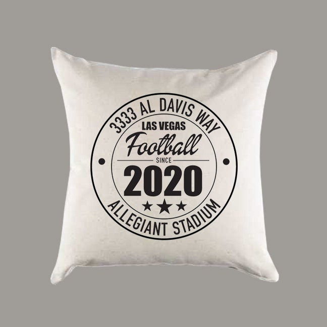 Las Vegas Raiders Football | Allegiant Stadium Address Canvas Pillow or Pillow Cover