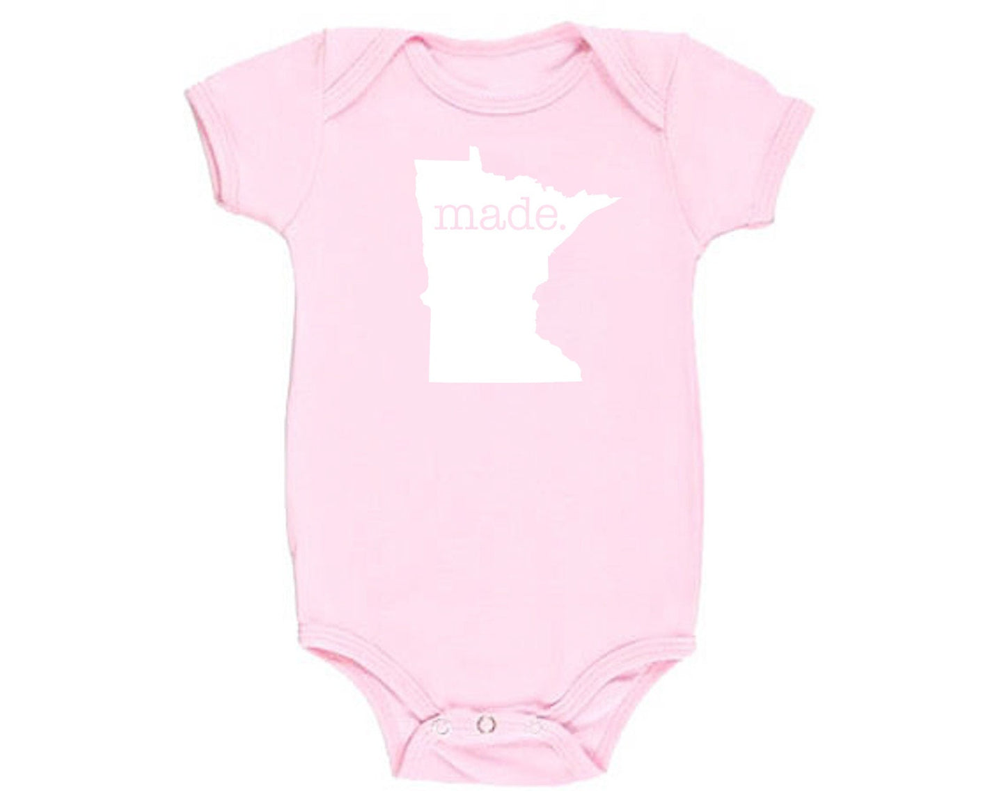 Minnesota 'Made.' Cotton One Piece Bodysuit - Infant Girl and Boy Gift American Made Baby Clothing