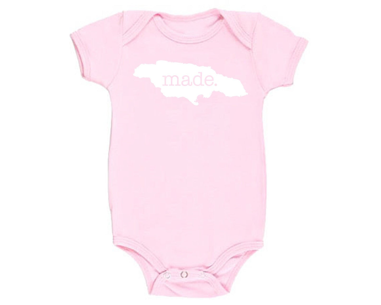 Jamaica 'Made.' Cotton One Piece Bodysuit - Infant Girl and Boy Gift American Made Baby Clothing