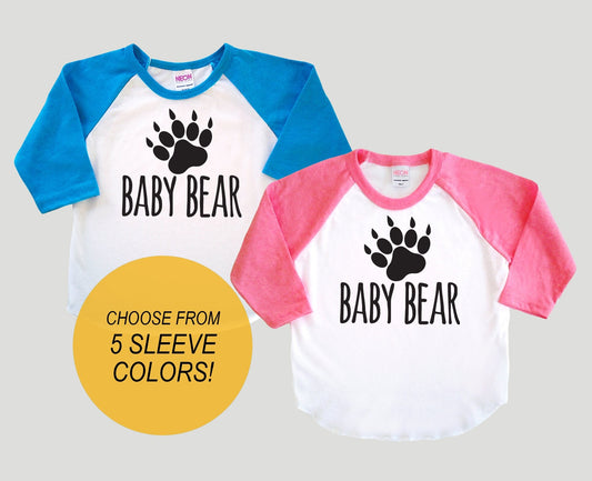 Infant 'Baby Bear' Baseball Jersey  -  Baby Shower or New Baby Gift Poly Cotton 3/4 Sleeve Baseball Shirt