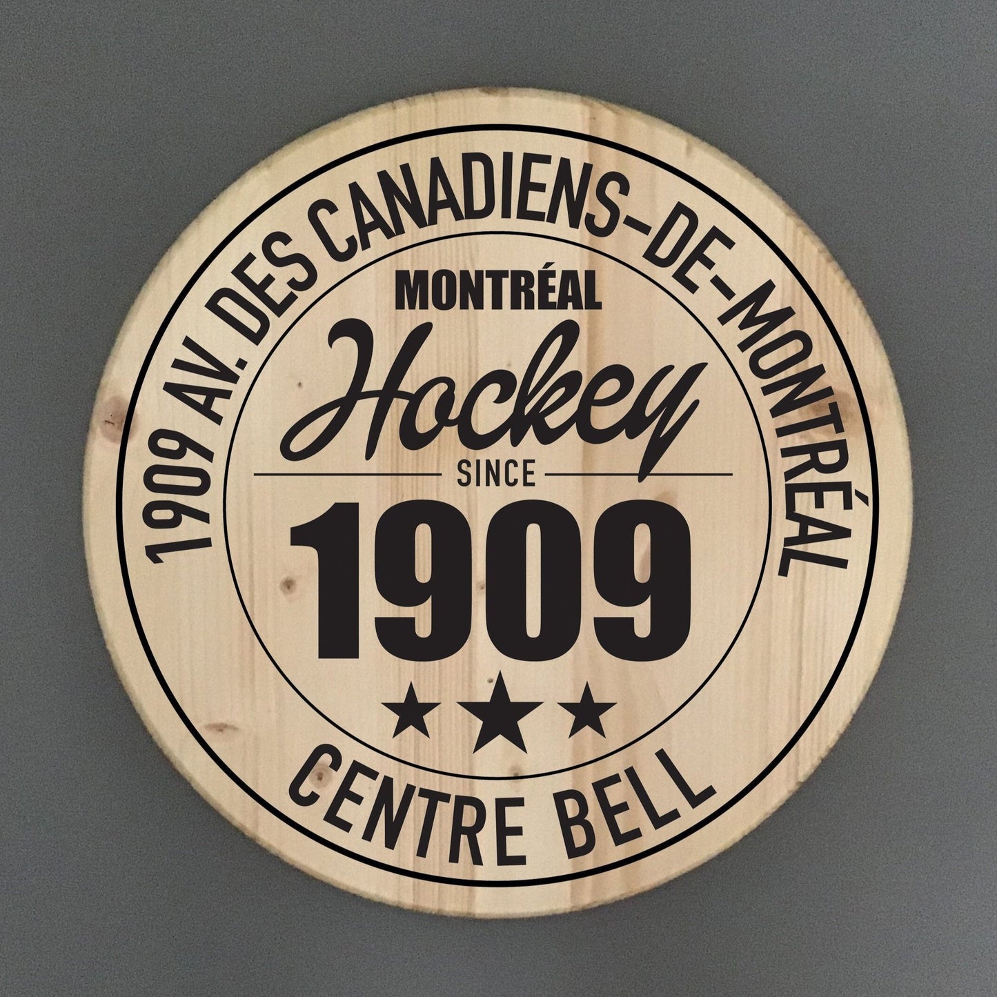Montreal Canadiens Hockey | Centre Bell Arena Address Solid Pine Wood Sign