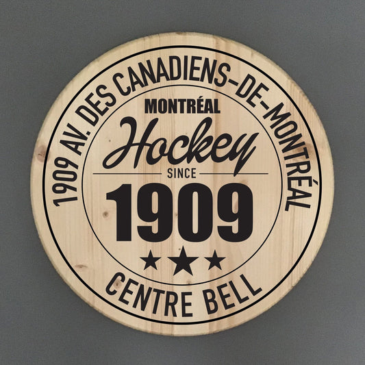 Montreal Canadiens Hockey | Centre Bell Arena Address Solid Pine Wood Sign