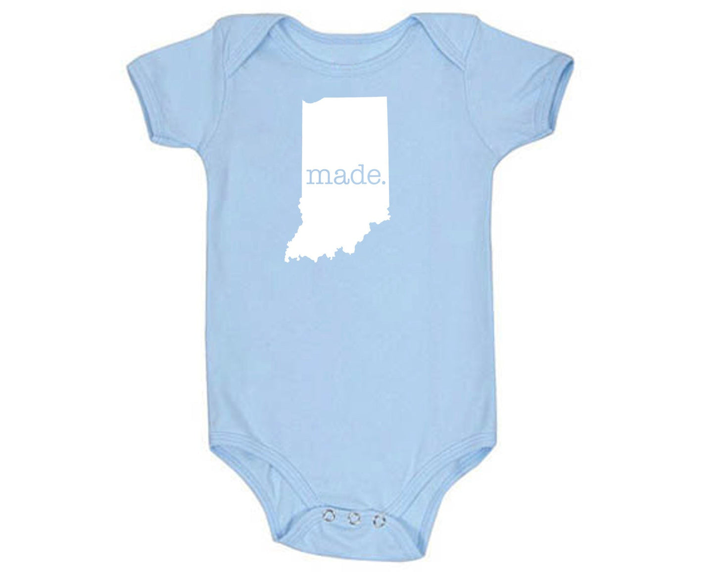 Indiana 'Made.' Cotton One Piece Bodysuit - Infant Girl and Boy Gift American Made Baby Clothing