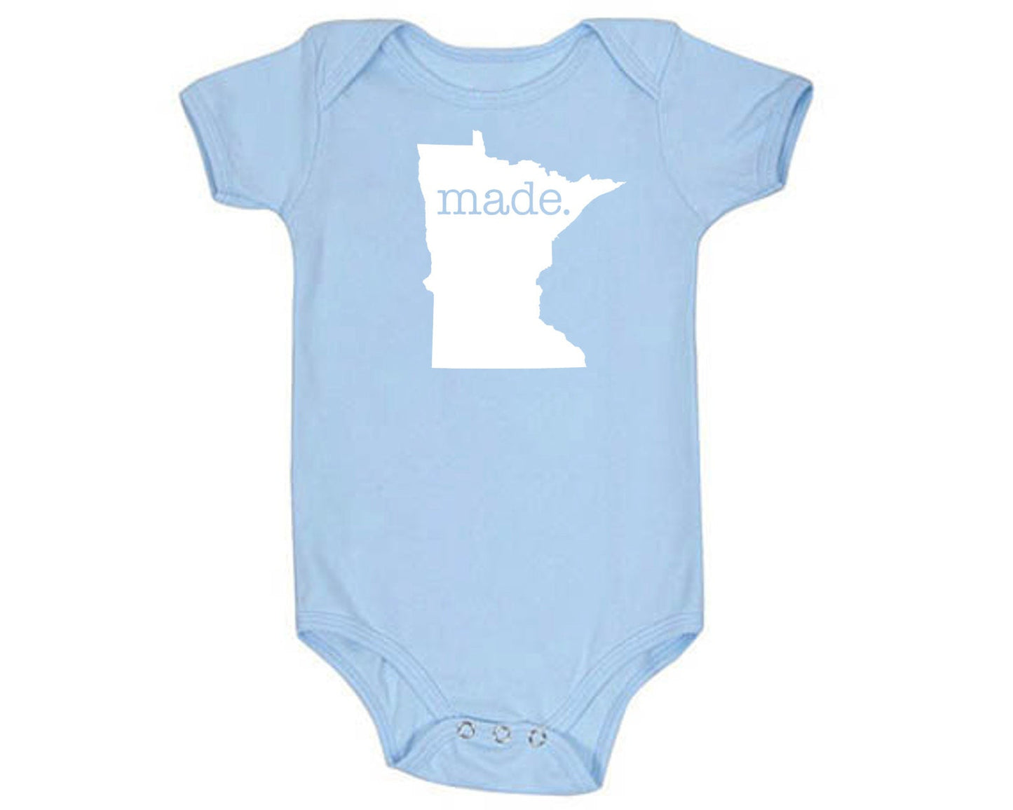 Minnesota 'Made.' Cotton One Piece Bodysuit - Infant Girl and Boy Gift American Made Baby Clothing