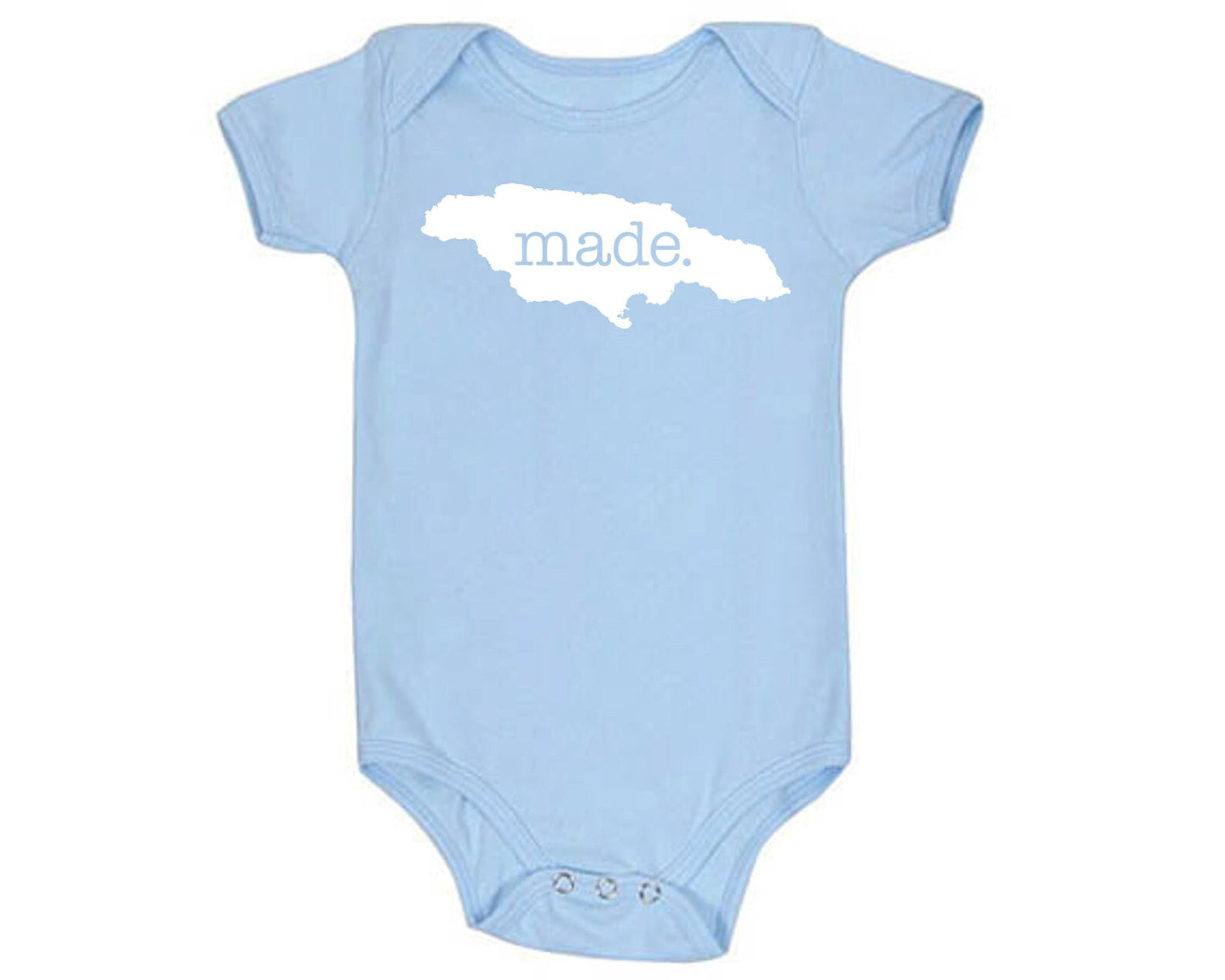 Jamaica 'Made.' Cotton One Piece Bodysuit - Infant Girl and Boy Gift American Made Baby Clothing