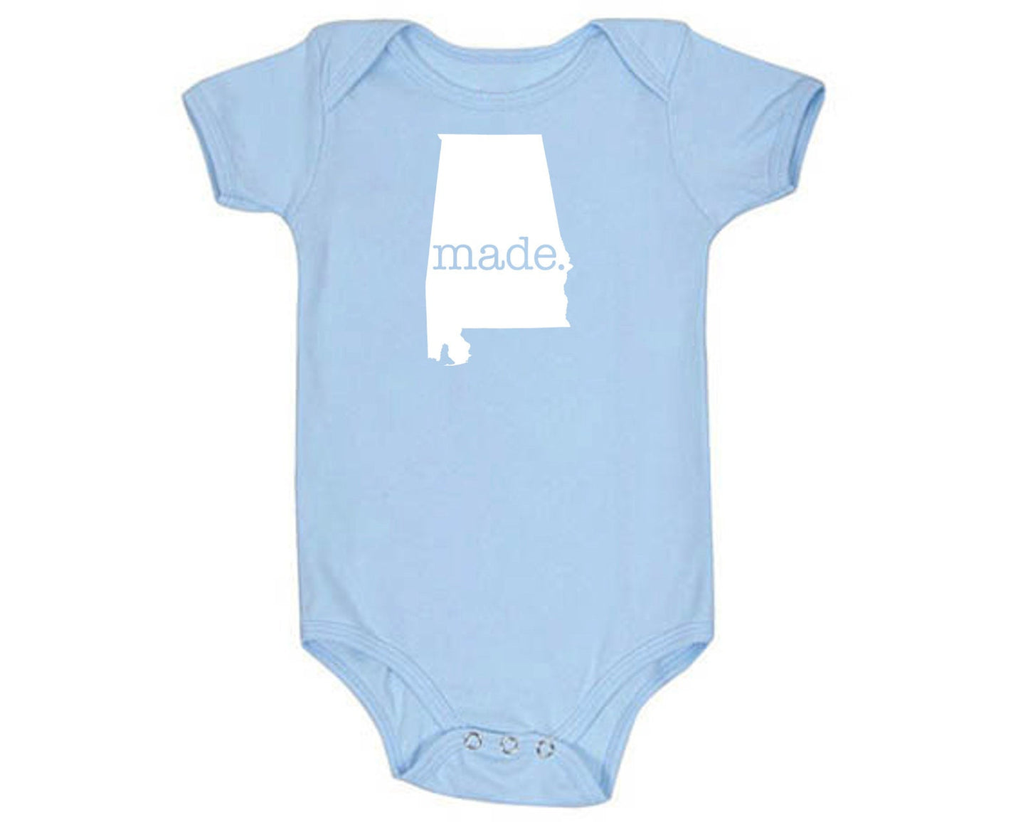 Alabama 'Made.' Cotton One Piece Bodysuit - Infant Girl and Boy Gift American Made Baby Clothing