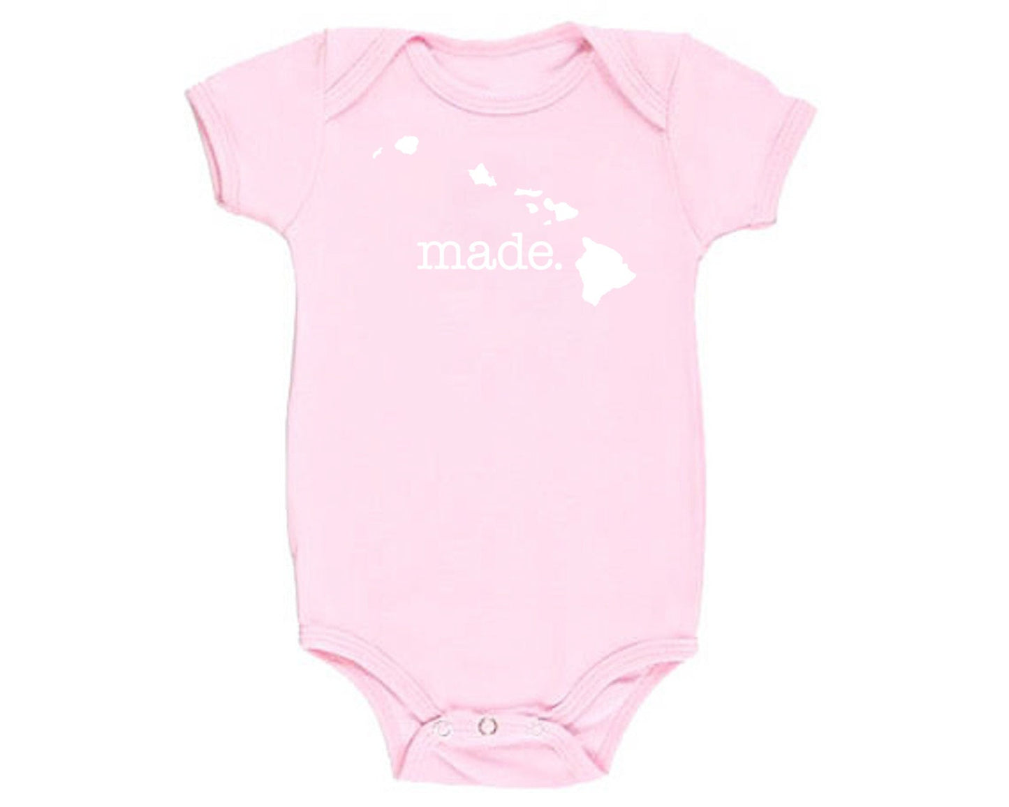Hawaii 'Made.' Cotton One Piece Bodysuit - Infant Girl and Boy Gift American Made Baby Clothing