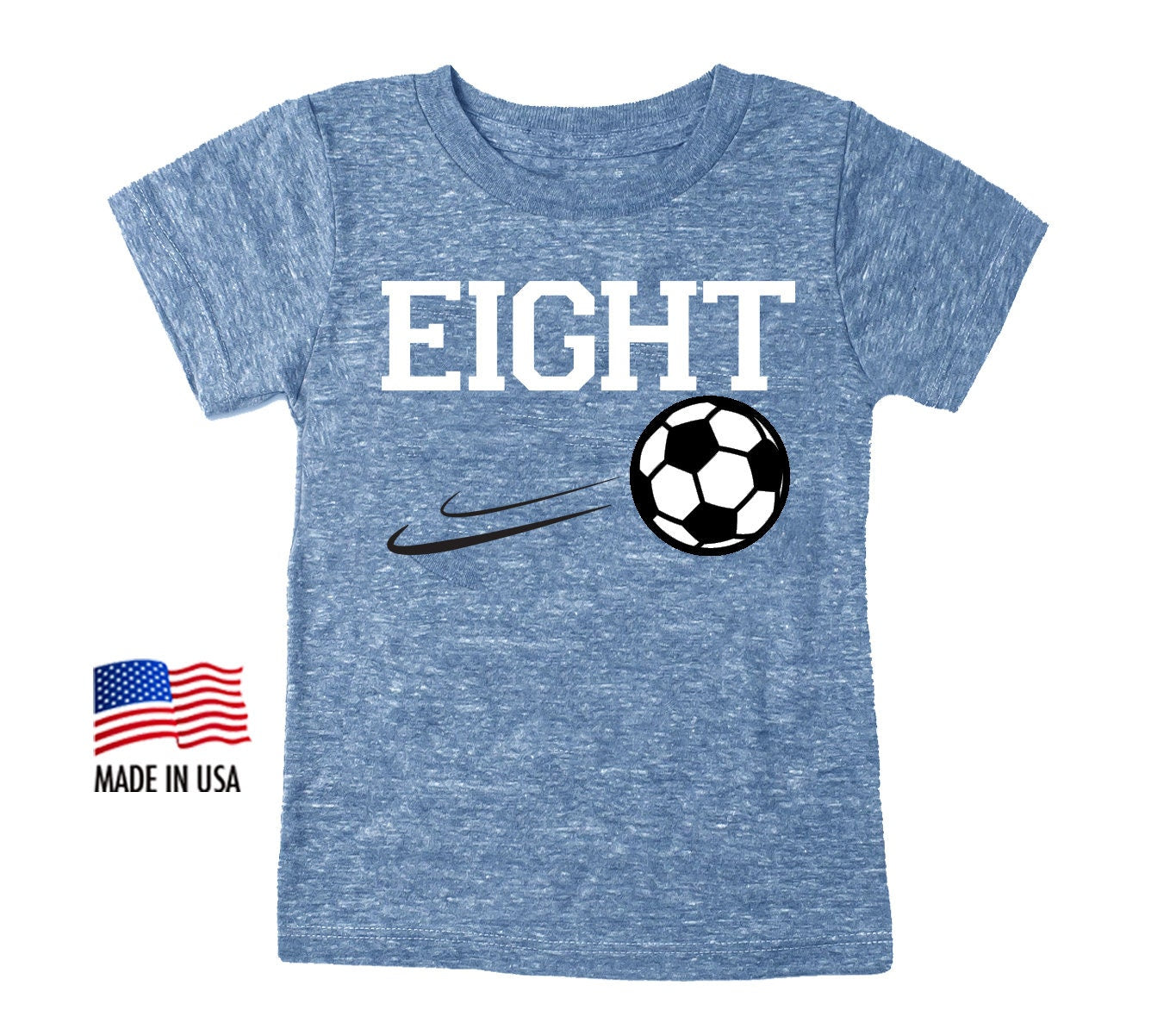 8th Birthday 'Eight' Soccer Tri Blend T-Shirt