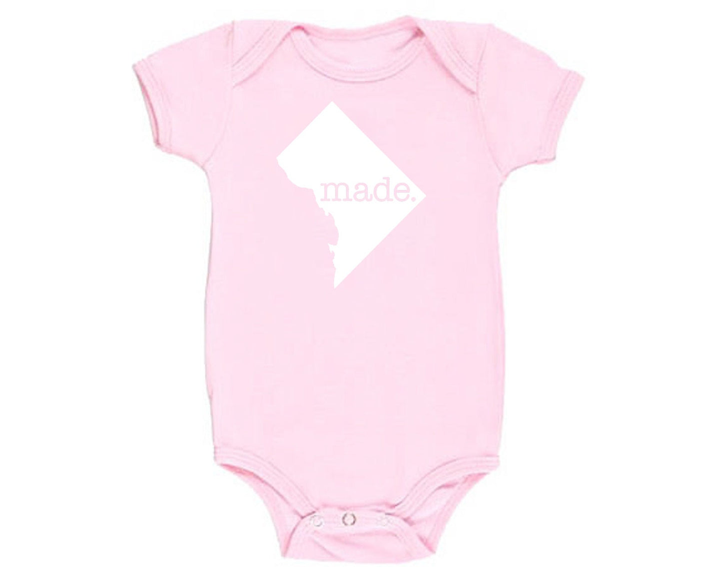 Washington DC 'Made.' Cotton One Piece Bodysuit - Infant Girl and Boy Gift American Made Baby Clothing