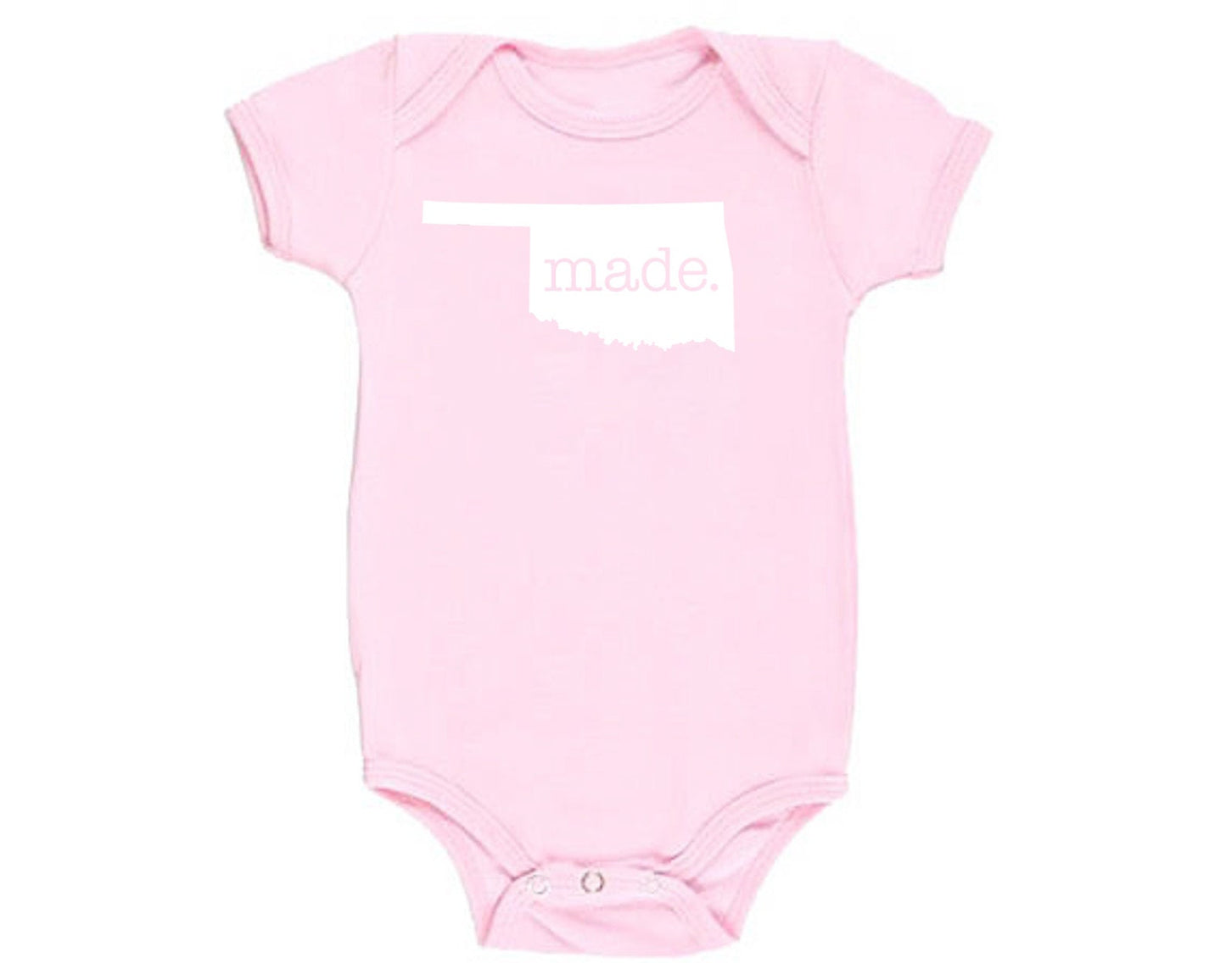 Oklahoma 'Made.' Cotton One Piece Bodysuit - Infant Girl and Boy Gift American Made Baby Clothing
