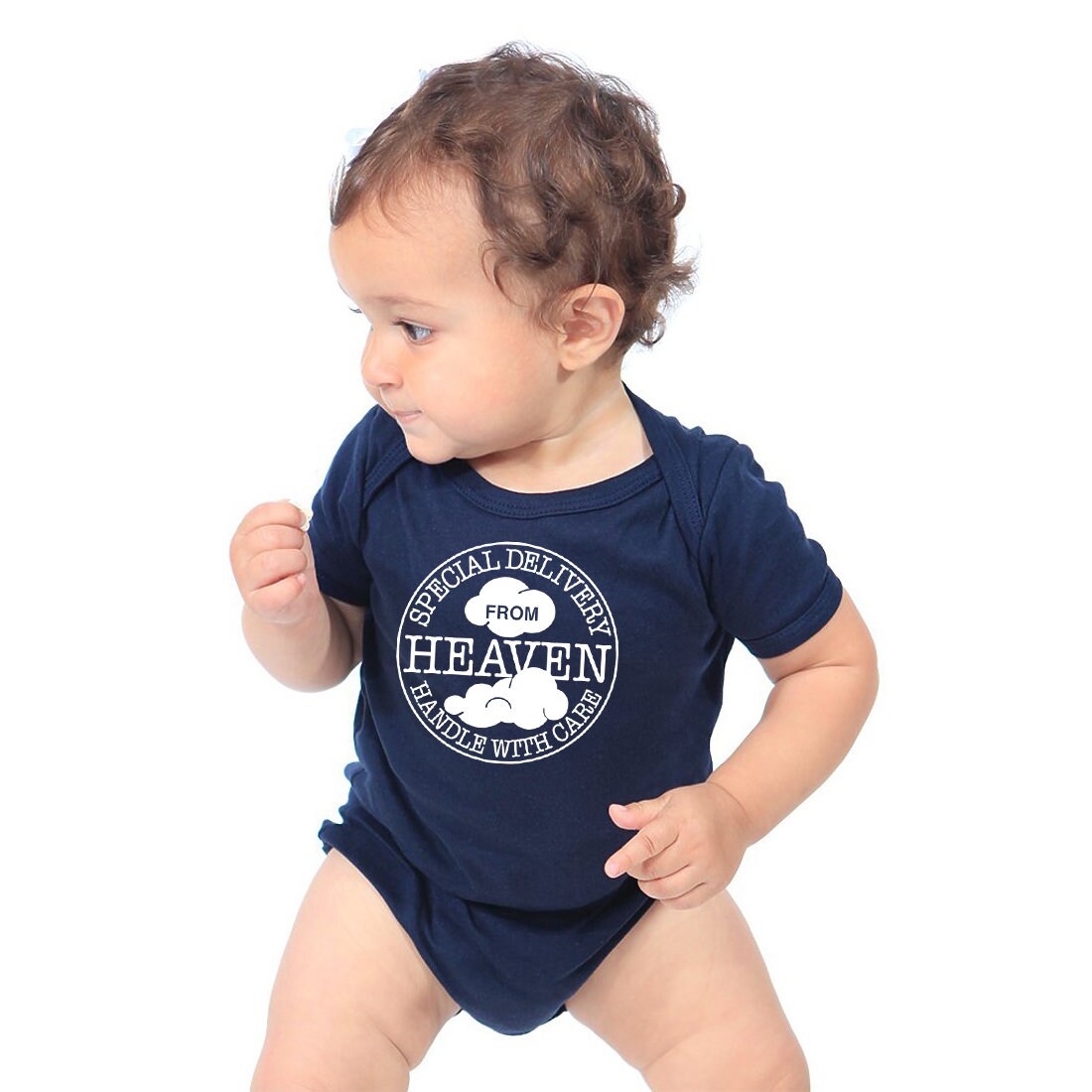 Special Delivery From Heaven • Handle with Care Cotton Baby Bodysuit
