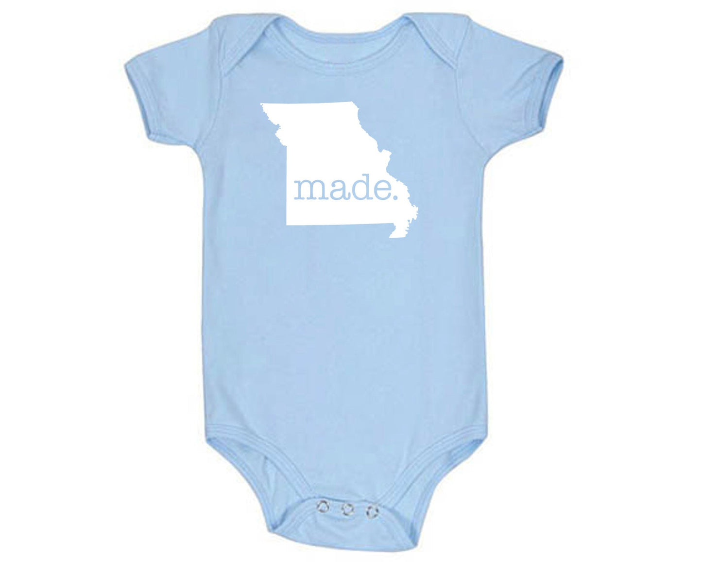 Missouri 'Made.' Cotton One Piece Bodysuit - Infant Girl and Boy Gift American Made Baby Clothing