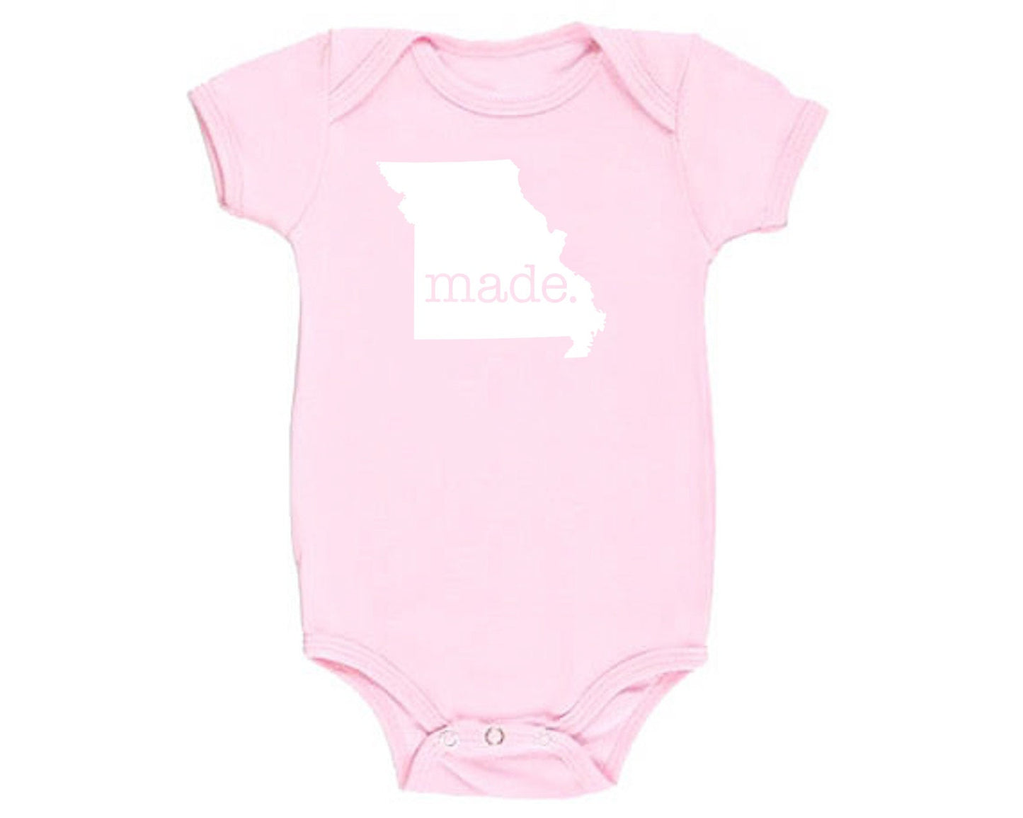 Missouri 'Made.' Cotton One Piece Bodysuit - Infant Girl and Boy Gift American Made Baby Clothing