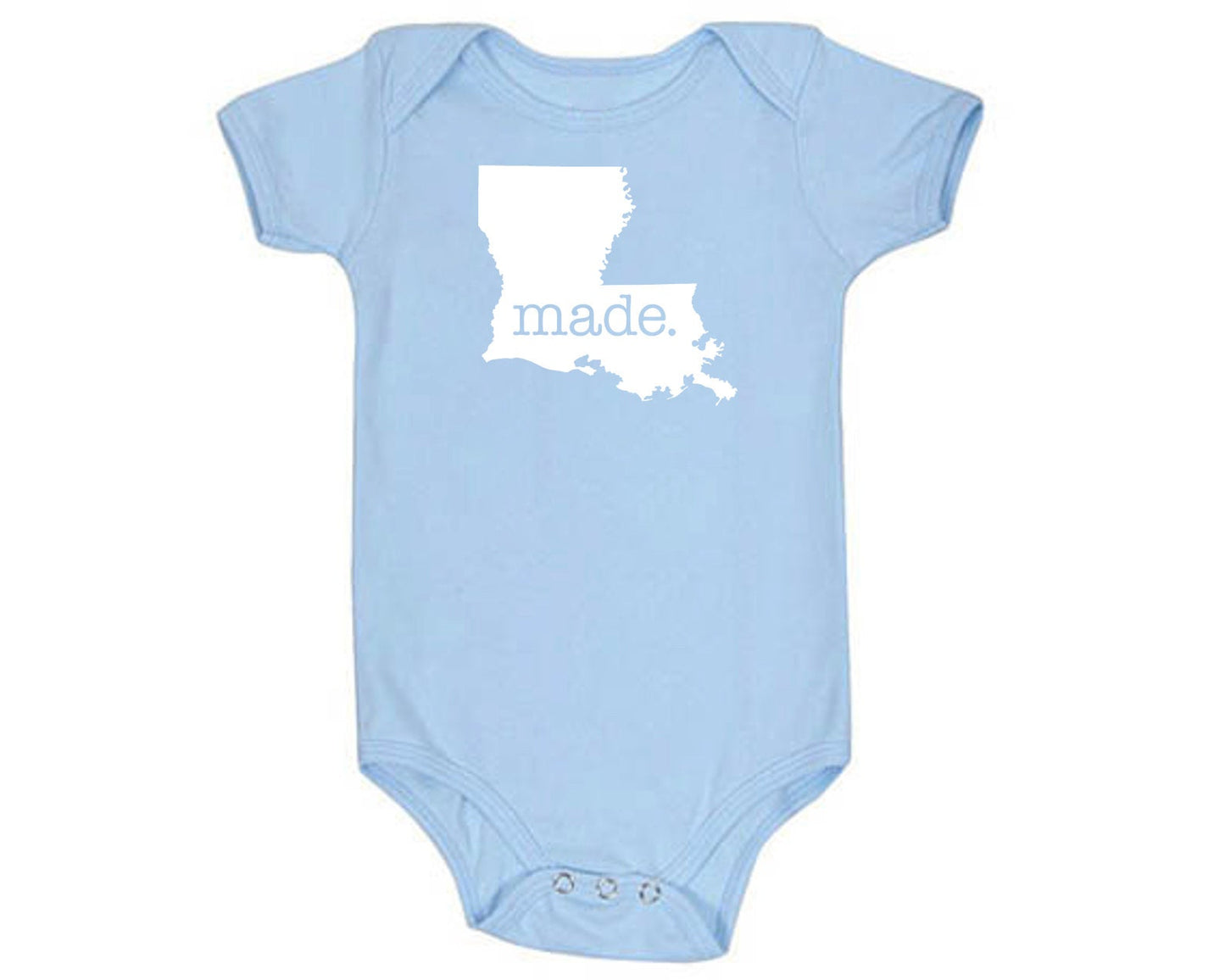 Louisiana 'Made.' Cotton One Piece Bodysuit - Infant Girl and Boy Gift American Made Baby Clothing