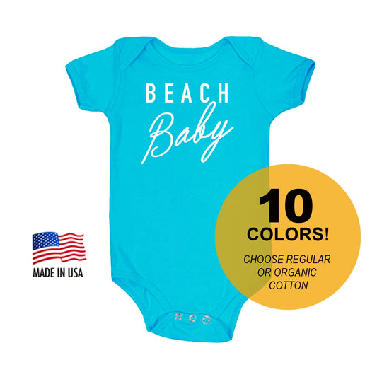 Beach Baby Cotton Baby One Piece Bodysuit - Infant Girl and Boy Gift