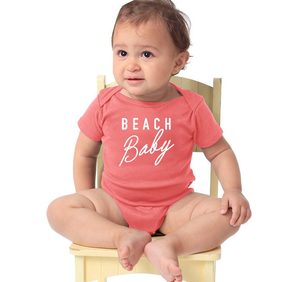 Beach Baby Cotton Baby One Piece Bodysuit - Infant Girl and Boy Gift