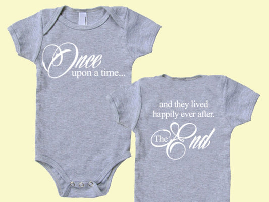 Once Upon A Time Cotton One Piece Bodysuit - Infant Girl and Boy Gift American Made Baby Clothing - Book Shower Gift