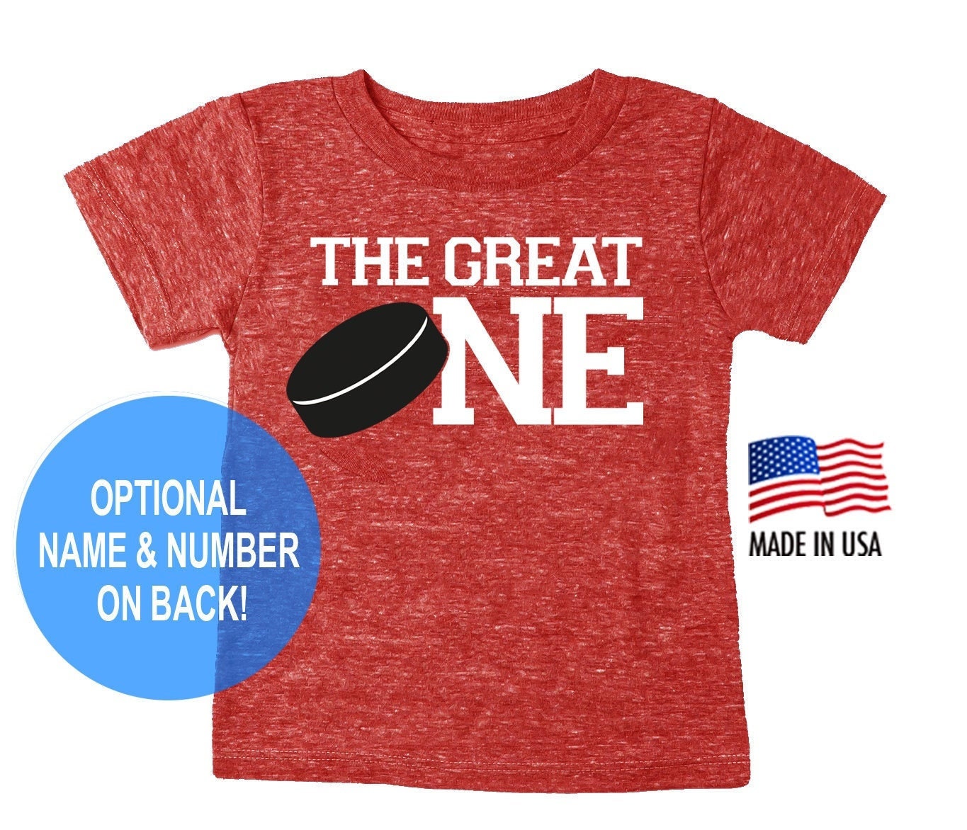 1st Birthday 'The Great One' Hockey Puck Tri Blend T-Shirt
