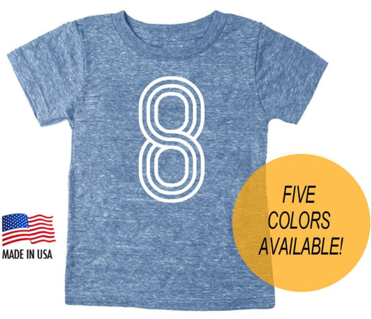8th Birthday '8' Tri Blend T-Shirt