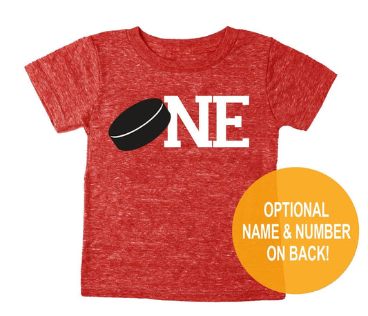 1st Birthday 'One' Hockey Puck Tri Blend T-Shirt