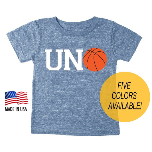 1st Birthday 'UNO' Basketball Tri Blend T-Shirt